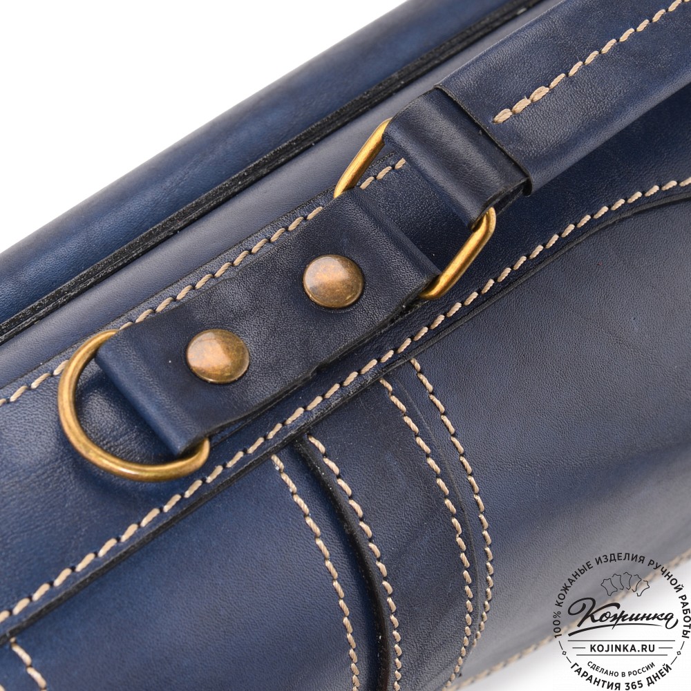 Кожаный портфель "Юрист" (синий)